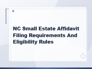 Nc Small Estate Affidavit Filing Requirements